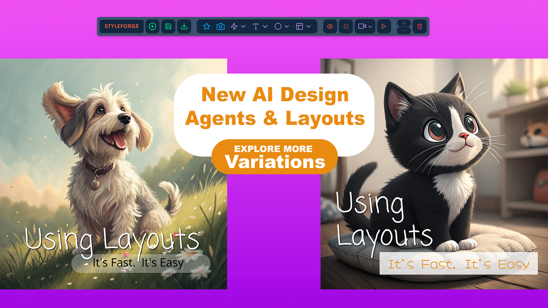 AI design platform interface
